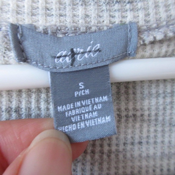 Aerie Waffle Knit Thermal‎ Sleep Shirt HOT COCOA FIRESIDE NAPS - Picture 3 of 10